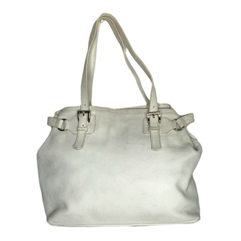 Prada summer white leather tote shoulder bag with dust bag
